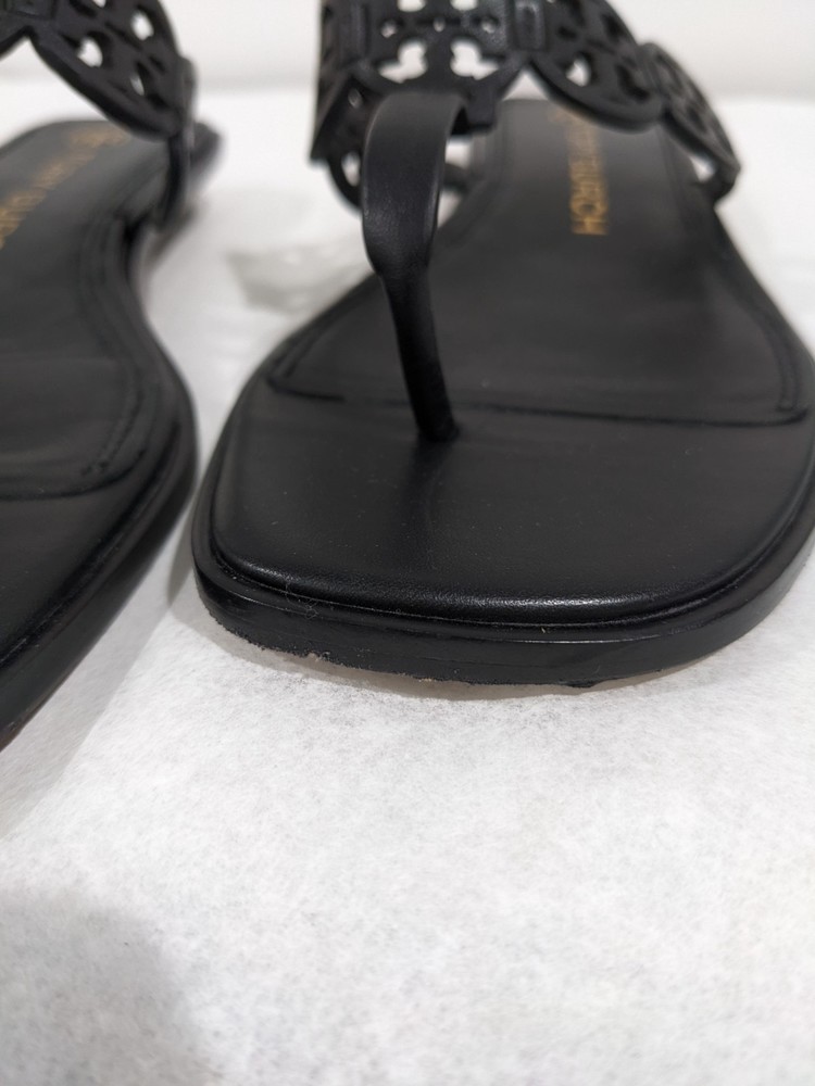 Tory Burch Black Leather Tiny Miller Sandals Size 8M - Picture 7 of 10